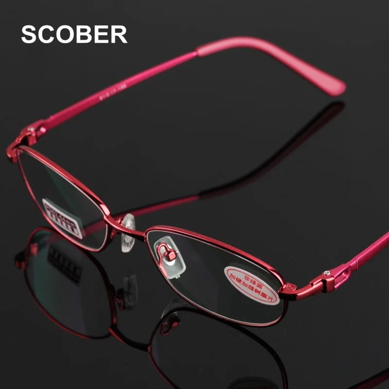 

SCOBER Upscale Brand Elegant Reading Glasses Women Fashion Rose Red Anti Fatigue Slim Coating Lenses Presbyopic Eyeglasses G376