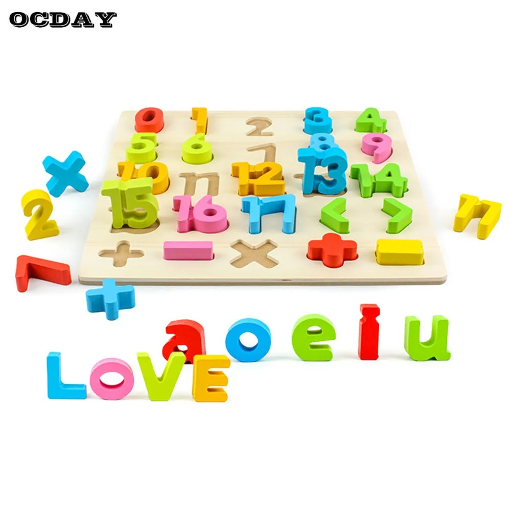 Лидер продаж! OCDAY 3D головоломка игрушки Экологичные деревянные детские Игрушки для маленьких детей пазл ранний образование буквы обучающие игрушки