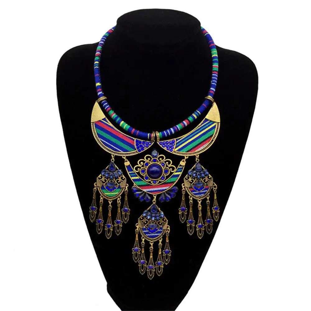 Vintage Jewelry Bohemia Accessorized with Encrusted Necklace Made of Hollow Rice Beads Vintage Jewelry Bohemia Accessorized with Encrusted Necklace Made of Hollow Rice Beads