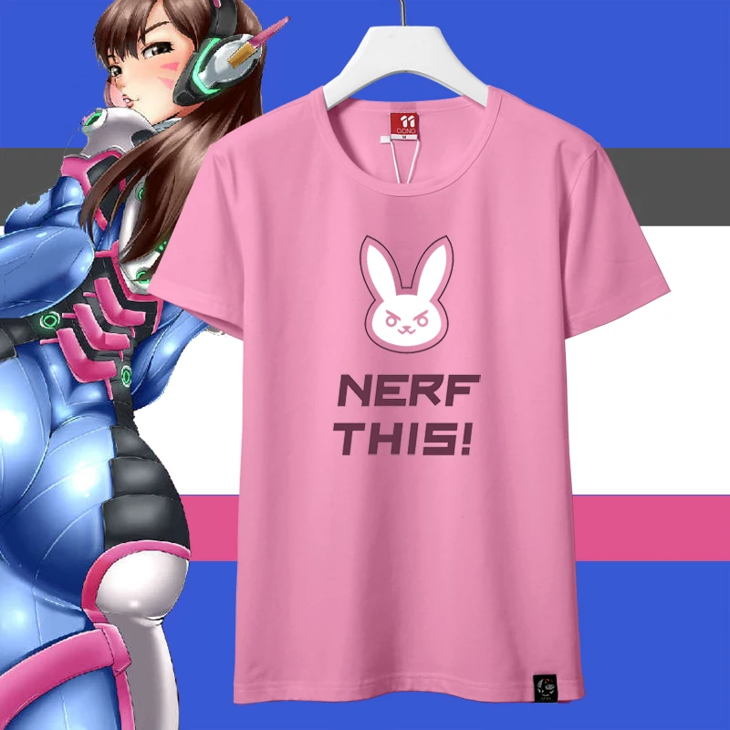 

OW D.VA Pink Rabbit Sweety Unisex Short Sleeve Cosplay T-shirt Free Shipping
