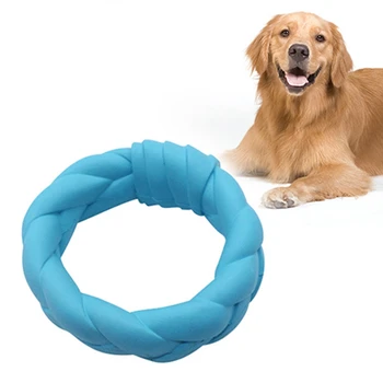 

Pet Dog Toys Teeth Training Cleaning Durable Chew Toy Large Rubber Round Ring Toy for Puppy Interactive Bite-resistant Pet Toys