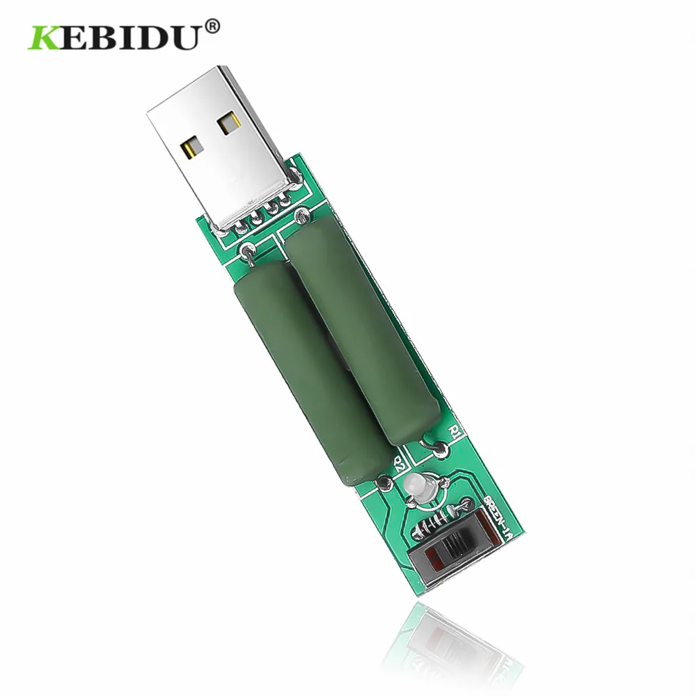 

kebidumei 2A 1A Battery Capacity Voltage Discharge Resistance Tester USB Mini Discharge Interface Load Resistor with Switch