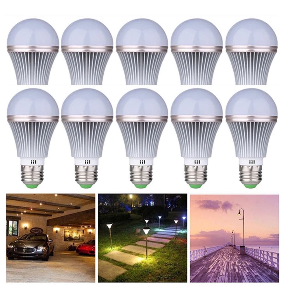 

10pcs Eleoption E27 5W Dusk to Dawn Auto Sensor Light Bulb Sensor LED Energy save Bulbs Cool White
