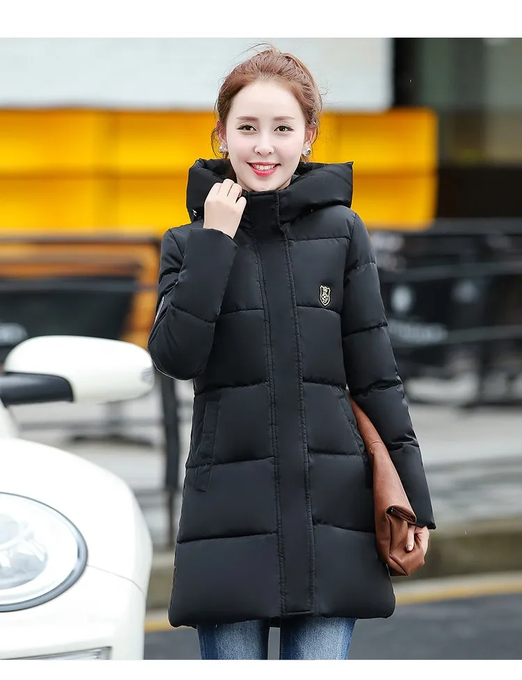 Новинка, женская зимняя куртка, толстый теплый хлопковый пуховик, большой размер, приталенное пальто средней длины для студентов, женская верхняя одежда для отдыха, G2833