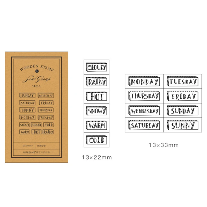 14 шт./комплект Винтаж недели украшения для ежедневника штамп деревянный резиновые штампы для скрапбукинга канцелярские DIY craft Стандартный stamp