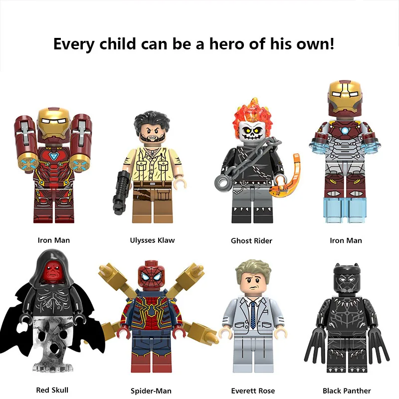 For legoings new Super hero Iron Man Ghost Rider Spider man Black Panther legoing model building kit blocks Wonder Woman FigureS