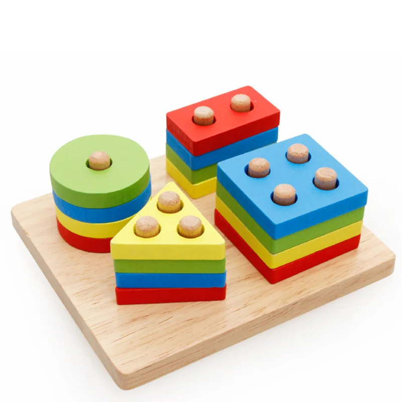 4 шт./компл. деревянные блоки Форма Цвет сортировщик соответствующие познавательные обучающие игрушки