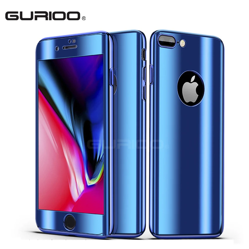 GURIOO для iPhone 6 7 Plus роскошный кейс зеркало 360 градусов Полная защита чехол 8 X Чехол