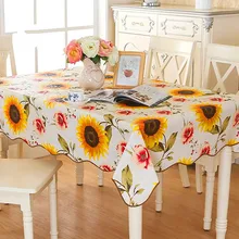 1 Stücke PVC Druck Fashion Square Ländlichen stil Sonnenblume Tischtuch Verdickung Wasserdicht tischtuch Multi Größe tischdecke