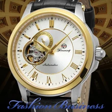 FORSINING Men s Super Quality Stainless Steel Case Automatic Movement Antique Top Brand Leather Wristwatch FSG9416M3T1