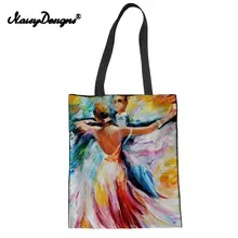 Женские многоразовые сумочки для покупок большой парусиновый тоут знаменитая картина звездное небо танцевальный принт Подростковая книга продуктовые повседневные сумки без молнии