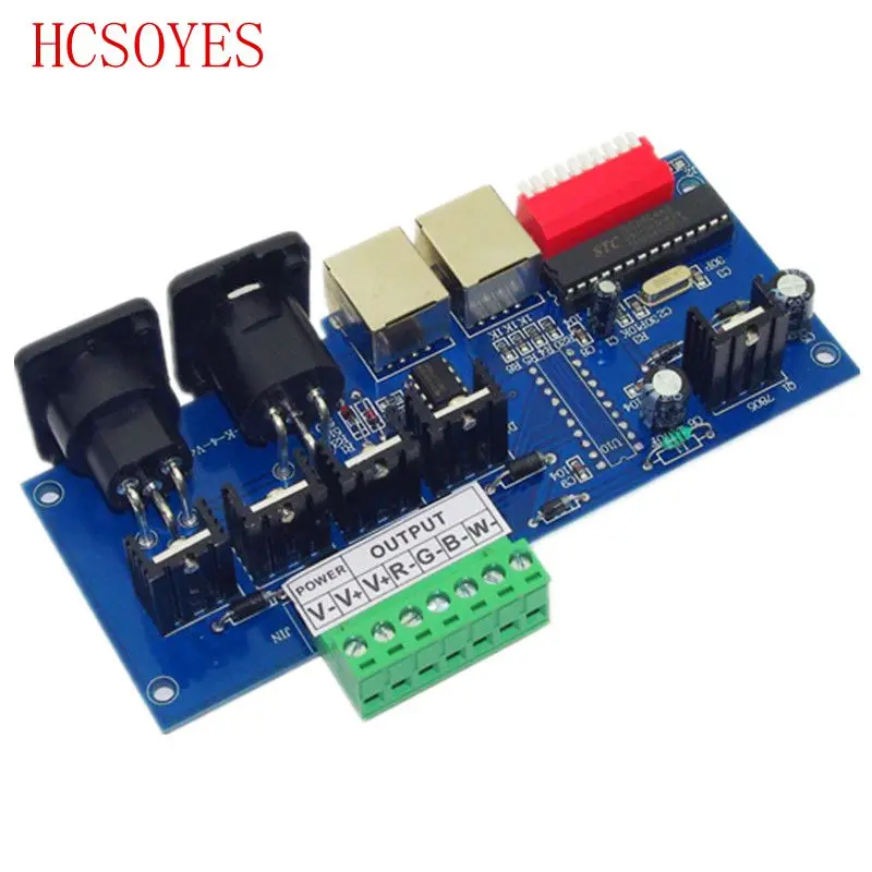 (1 шт./лот) DC12V-24V 4 канала 4A с декодером RJ45 DMX512 светодиодный контроллер используется