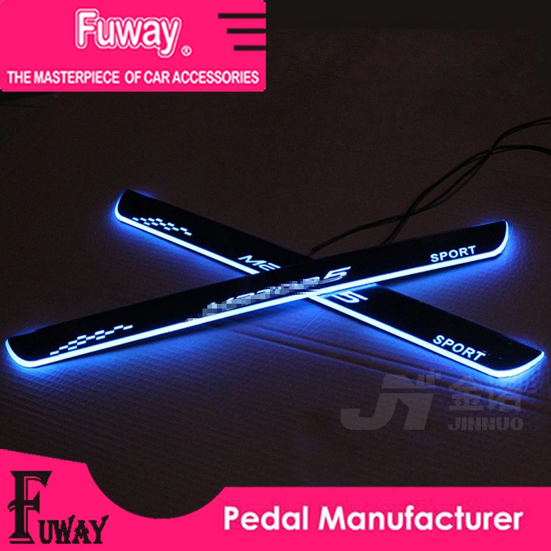 

Free Shipping!! 2pcs Car Led moving door scuff car pedal door sill plate steps light welcome pedal for Mazda 2 3 5 6 m3 m5 Axela