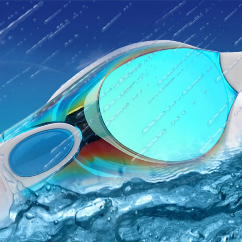 Очки для плавания для взрослых, женские очки с гальваническим покрытием, водонепроницаемые, противотуманные, прозрачные очки высокой четкости, прозрачное защитное стекло, очки для аксессуары для плавания