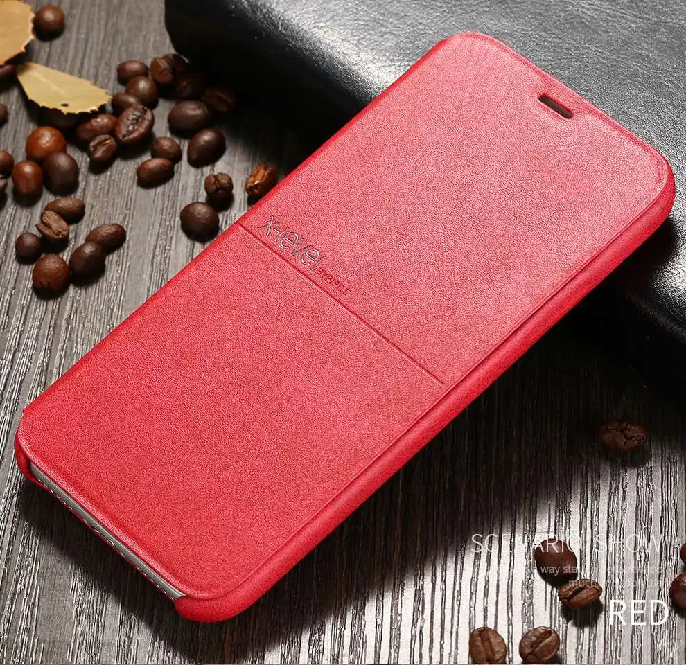 Кожаный флип-чехол для телефона iPhone XS 11 Pro Max XR X 6 6S 7 8 Plus 5 5S SE для samsung Galaxy S7 Edge S8 Plus чехол со слотом для телефона - Цвет: Red