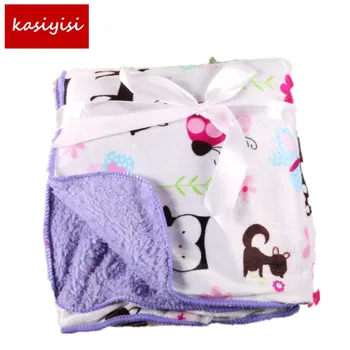 

Factory Sales Baby Blanket Thicken Double Layer Fleece Infant Swaddle Baby Swaddle Microfiber Plaid 76*102CM hTRQ0001