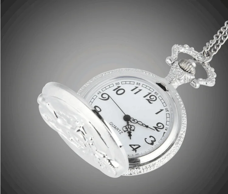 2018 Новые Классические винтажные бронзовые кварцевые карманные часы Резьба ожерелье цепь часы Fob карманные часы женщины мужчины для