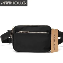 Annmouler, высокое качество, унисекс, поясная сумка, маленькая, водонепроницаемая, поясная сумка, 3 цвета, для поездок, на молнии, карман, на пояс, модная нагрудная сумка