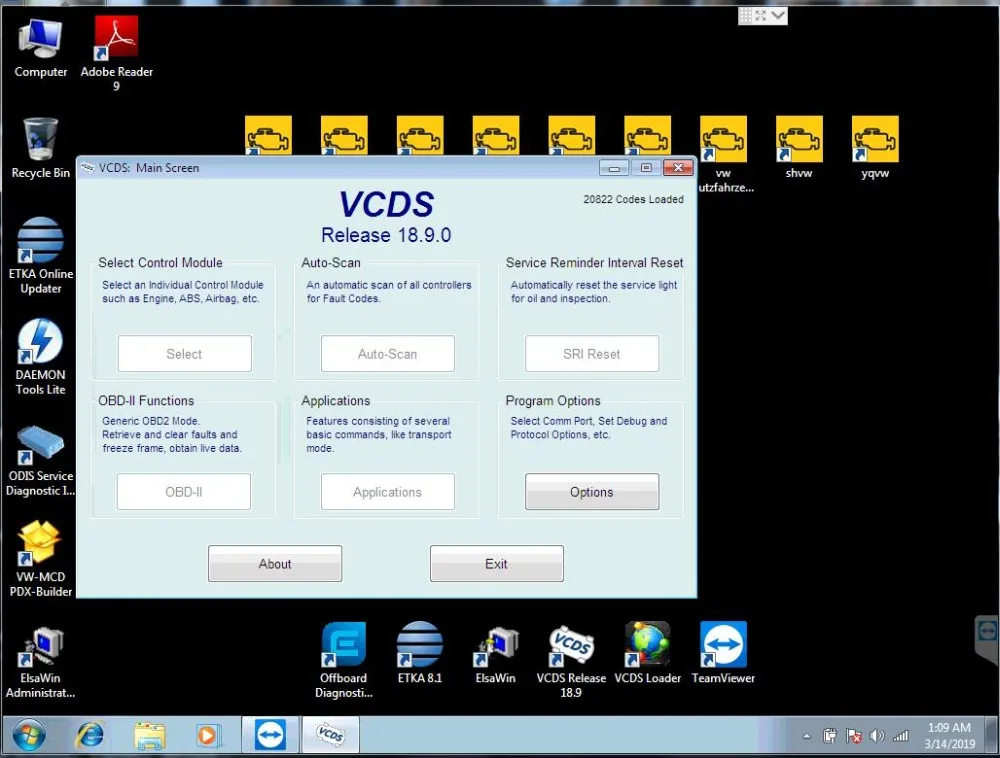 

2019 New Vas 5054A Odis 5.13 Software with Engineer 9.04 ETKA 8 and Elsawin 6.0 VASPC 19.01 VAG ODIS 5.13 Support online login