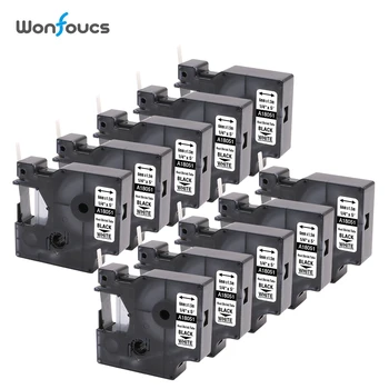

Dymo Rhino Industrial 18051 Heat Shrink Tube 10pcs/lot Compatible 6mm*1.5m Black On White Label Tapes For dymo IND Label Printer