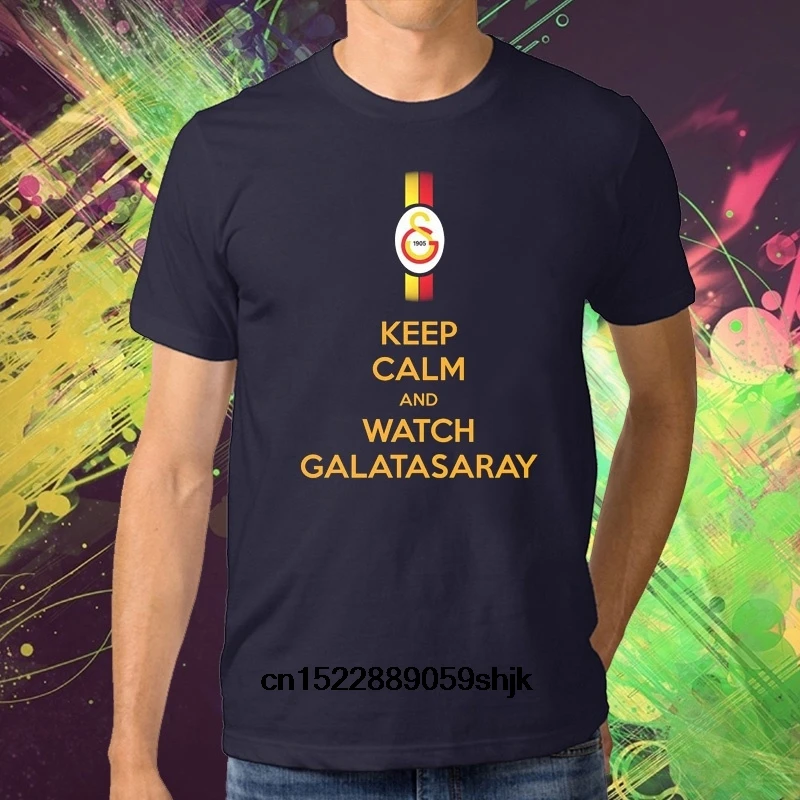 

Classic Men T-Shirts Galatasaray Fans Tees Black Casual Tops Shirt Turkey Super League Club Logo