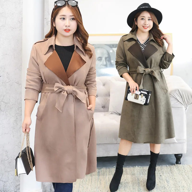 

Korean Style Casual Slim Full Sleeve Long Plus Size XL-4XL Women Trench 2019 Spring Autumn New Top Selling Lady Coats