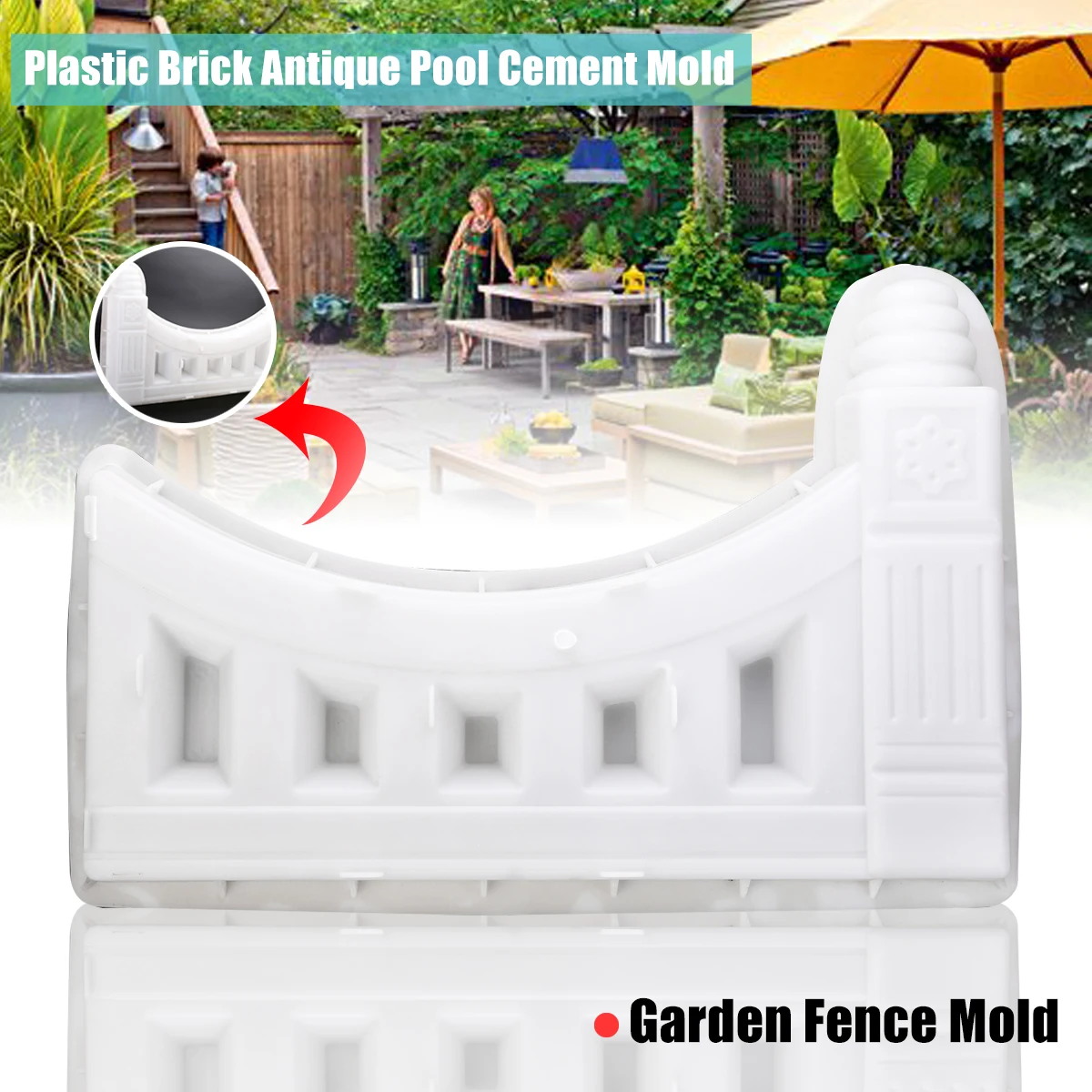 Белая пластиковая садовая форма, забор, полый кирпич, античный цветок, бассейн, внутренний двор, цементная форма 61*41*6 см, форма для производства брусчатки