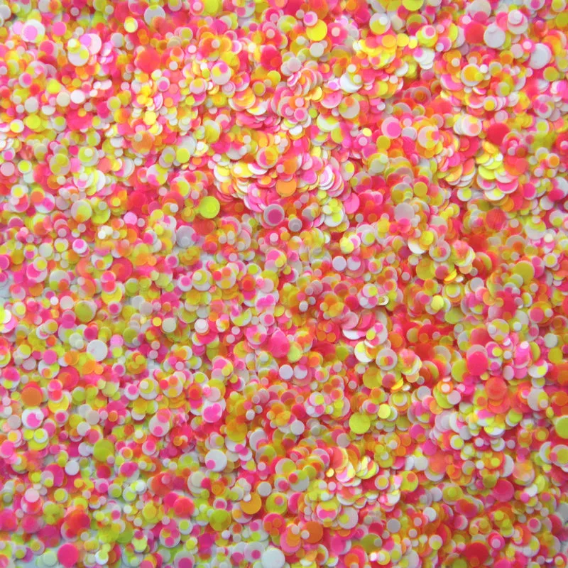 

Mixed Dot 40-500grams/lot Mix Colors Round Dot Spangle shape glitter Flake cosmetic powder for nail Gel (solvent resistant)