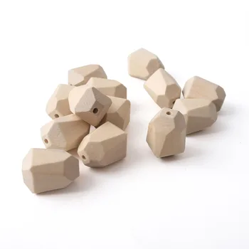

10pcs Original Wooden Teether Multifaceted Wood Chewable Beads Toys Food Grade Wooden Baby Gifts DIY Accessories Baby Teething