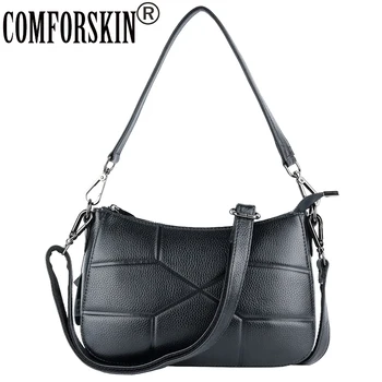 

COMFORSKIN Brand Geometric Style Premium Cowhide Leather Messenger Bag 2020 New Arrivals Large Capacity Handbag Bolsas Feminina