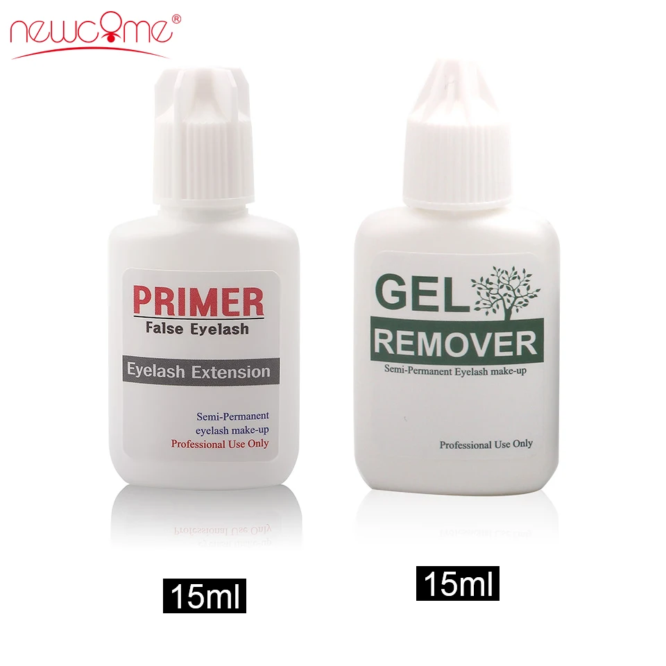 

NEWCOME Remover&Primer Eyelash Extension Clear Gel Lashes Safty Adhesive Eye Lashes Korea Remover for Makeup Professional 15ML
