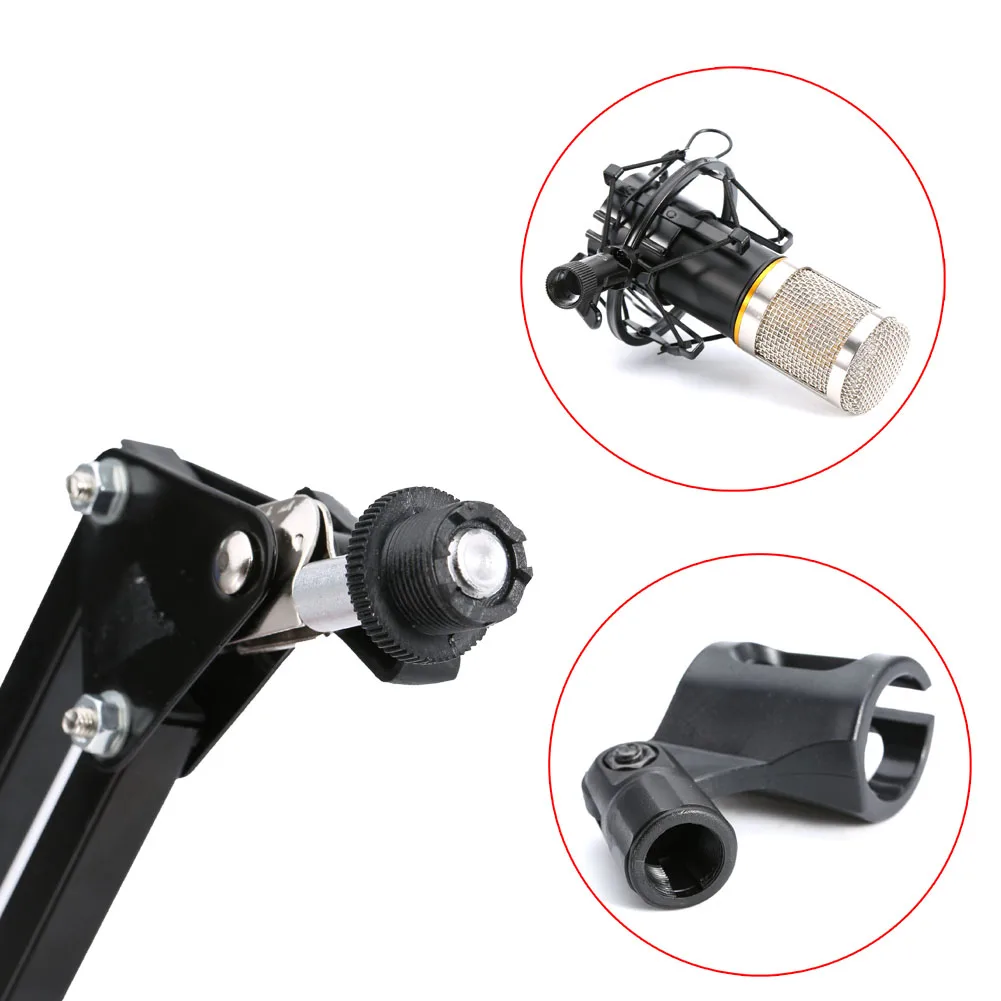 

Condenser Microphone Wired Scissor Arm Stand Metal Shock Mount Pop Filter Sound Recording For Chatting Singing JFlyer