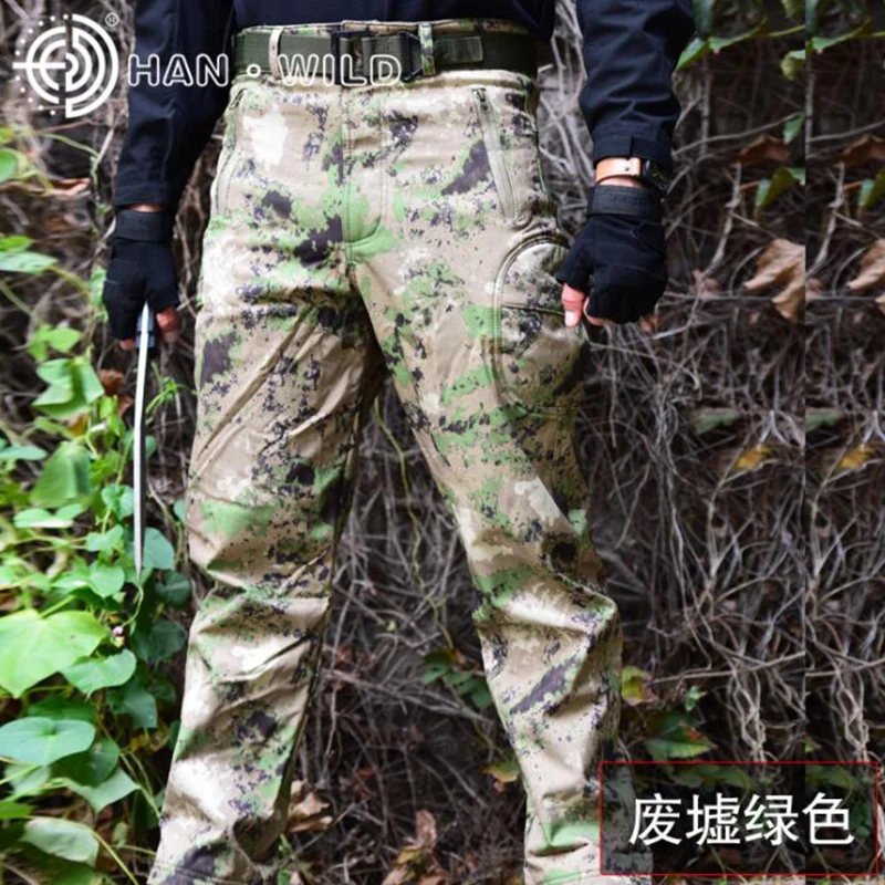 

TAD Tactical Pants Softshell Sharkskin Hunting Waterproof Pants Men Outdoor Hiking Camping Trouser Winter Fleece Lining Pants
