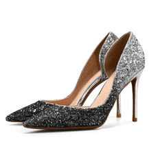 Big Size 34-43 Woman Shoes Sequin High Heels Women Pumps Stiletto Women's Work Shoe Pointed Toe Wedding Shoes H0020 Big Size 34-43 Woman Shoes Sequin High Heels Women Pumps Stiletto Women's Work Shoe Pointed Toe Wedding Shoes H0020