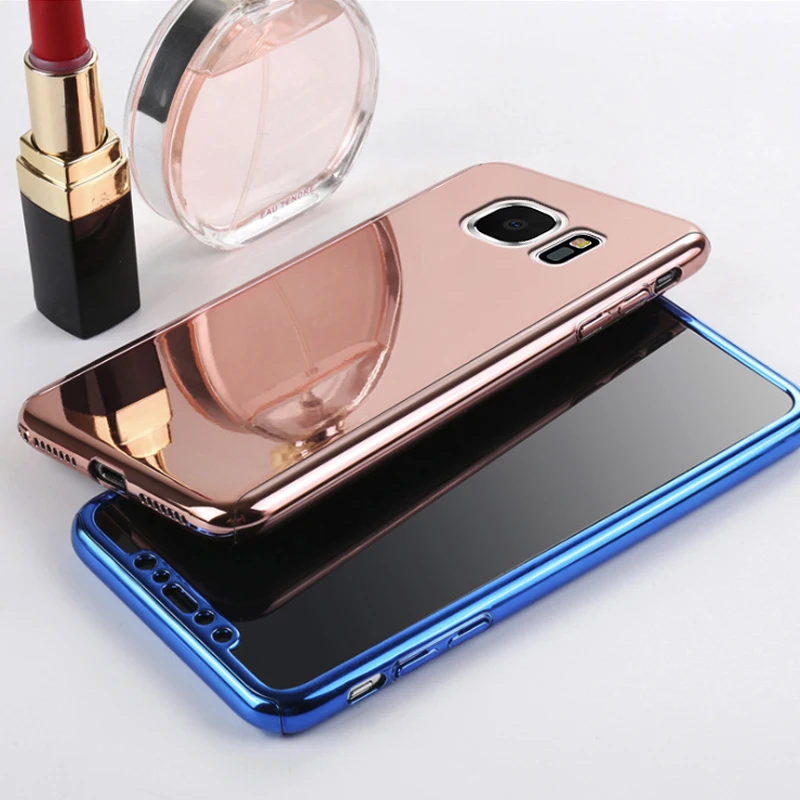 Чехол накладка для Samsung galaxy S7 Edge s 7 S7edge с зеркальным покрытием 360 защитная задняя