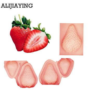 

M1206 3PCS/set Strawberry Fruit Chocolate Making Silicone Molds Cupcake Fondant Cake Decorating Tools Sugar Candy Clay Moulds