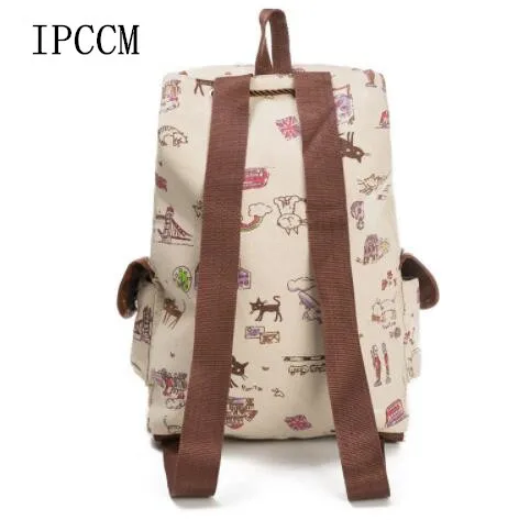 IMIDOCasual холст школьный рюкзак Для женщин прекрасный кот печатных Drawstring подросток