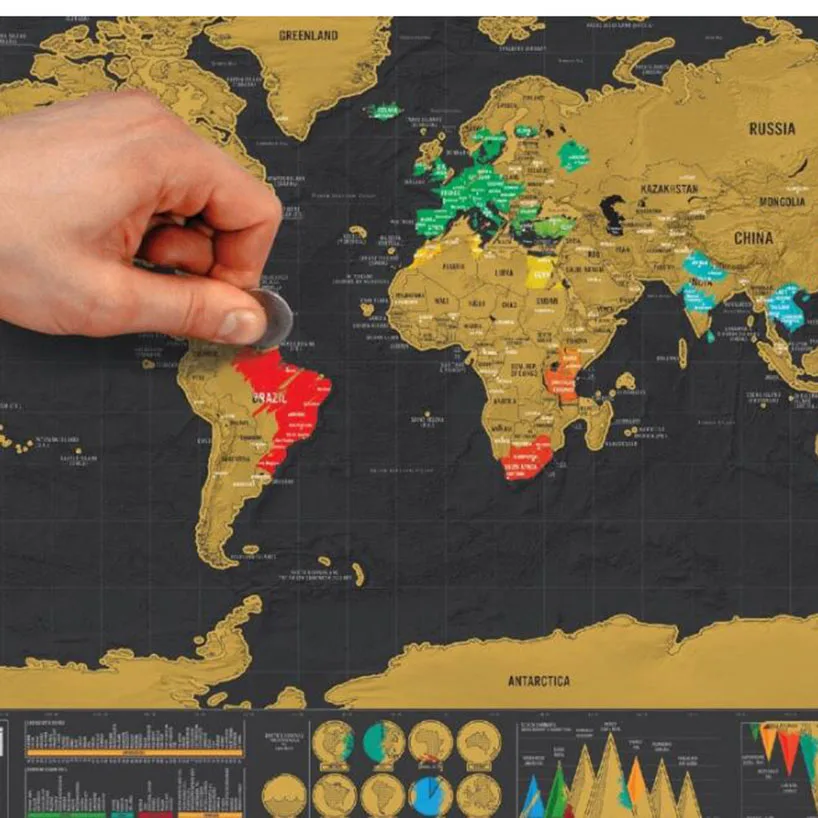 diy Unique Classic Travel World Map Wall Sticker Scratch Off Word With