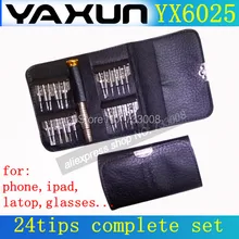 yaxun 6025 Набор отверток для ремонта мобильных телефонов с 24 наконечниками, набор инструментов для iphone, ipad, latop