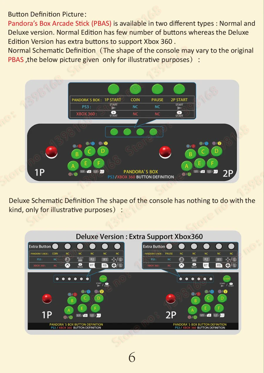 Оригинальная коробка Pandora 6 1300 в 1 Jamma/Домашняя версия печатной платы может добавить 3000 игр HDMI/VGA/CGA для светодиодный/CRT аркадная коробка механизма