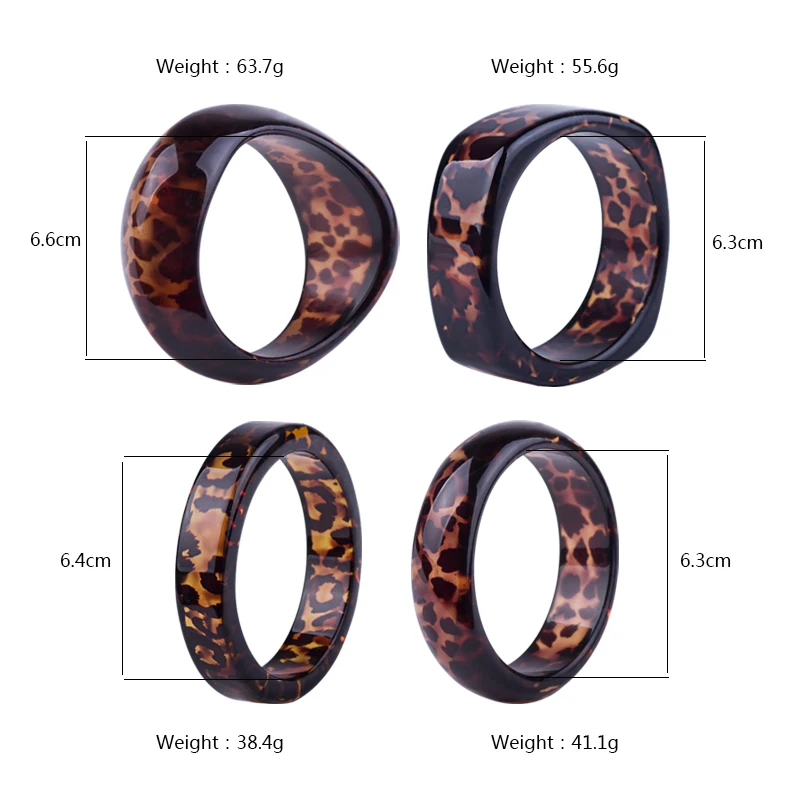 Guanlong Vintage Fashion Resin Cuff Bracelets Bangles for Women Leopard Print Acrylic Wide Geometric Bracelets Charm Jewelry