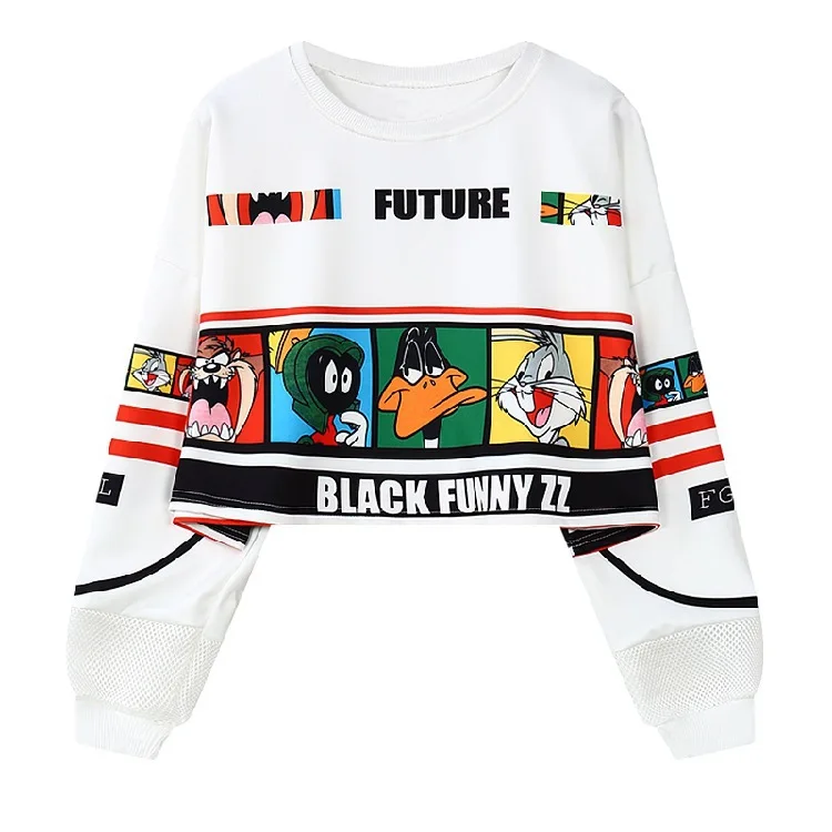 

clothes winter autumn Harajuku style cartoon short woman sweatshirt fashion chic long sleeve o-neck pullover female sweatshirt