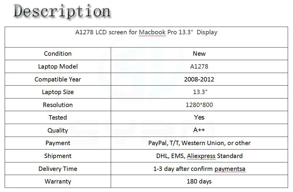 A1278 широкоформатный lcd-экран для Macbook Pro 13,3 ЖК-дисплей светодиодный Дисплей экран в сборе с Стекло 2012 год