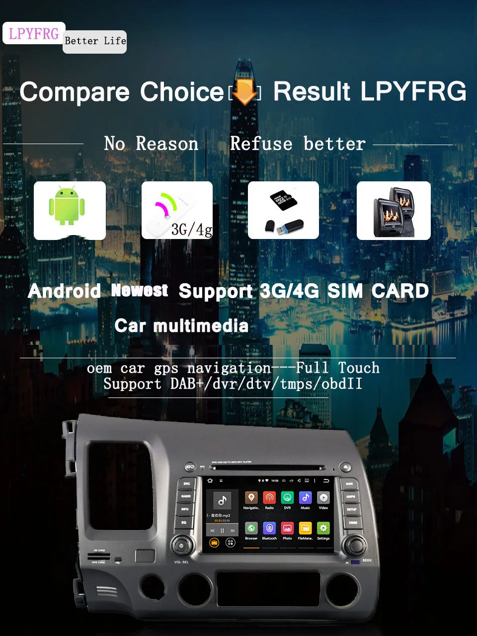 Best 4+64GB Android 9.0 CAR DVD FOR HONDA CIVIC 2006-2011 car audio gps player FD stereo aux input head unit Tape recorder 3 Best 4+64GB Android 9.0 CAR DVD FOR HONDA CIVIC 2006-2011 car audio gps player FD stereo aux input head unit Tape recorder 3