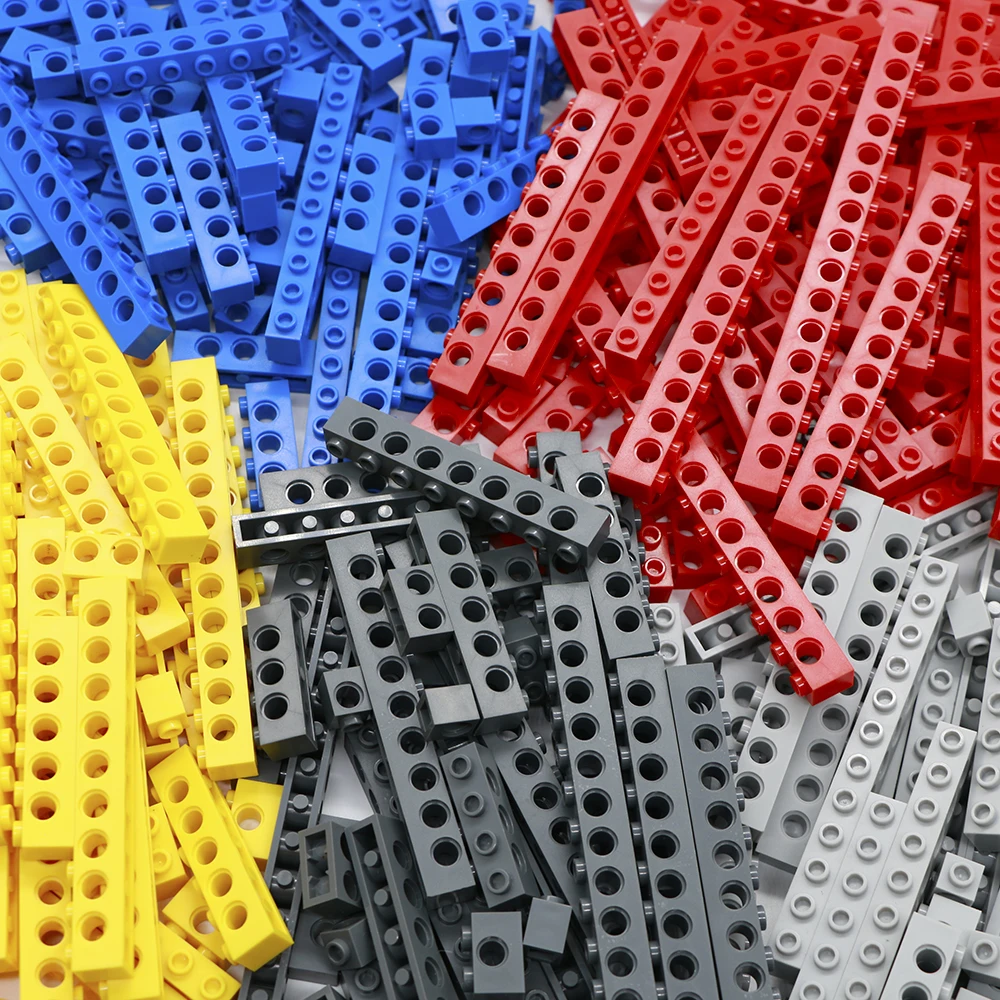 Online Compatible LegoINGlys bloques de construcción técnica piezas a granel ladrillos gruesos MOC 10 tamaño 5 combinación de colores tachonado largo haz juguetes lote