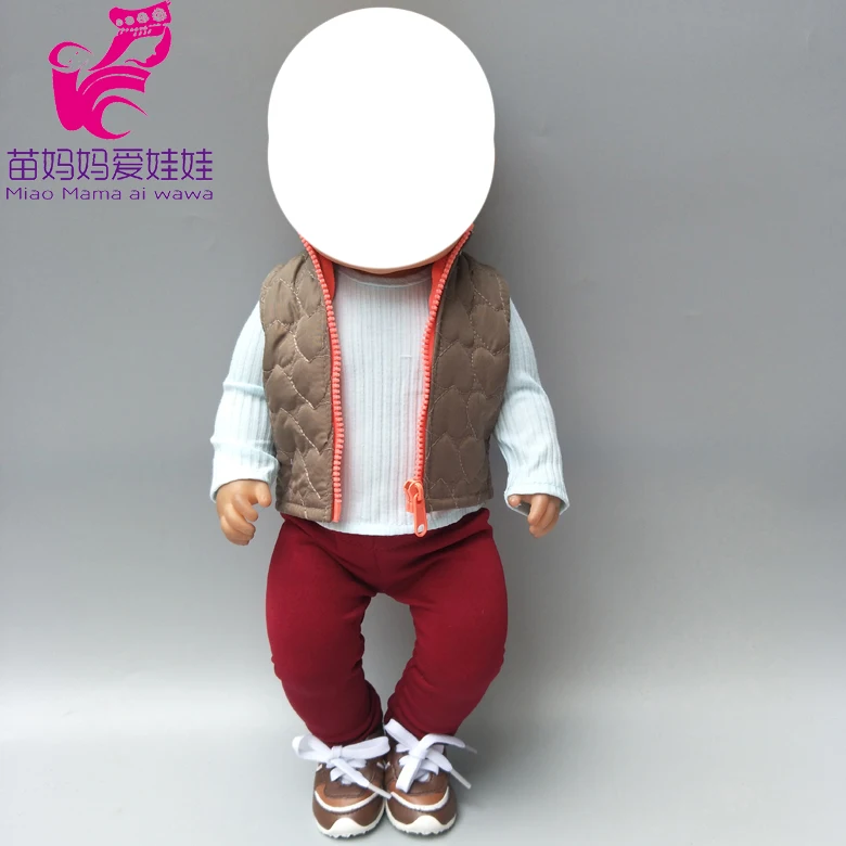 40 см новорожденных Одежда для куклы-младенца куртка Штаны 18 дюймов кукольная одежда брюки пальто для куклы