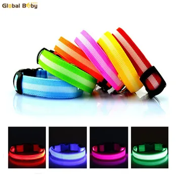 

New Arrival Dog LED Collar 2.5cm Striped Night Safety Flashing Small Medium Dog Pet Flash LED Collars