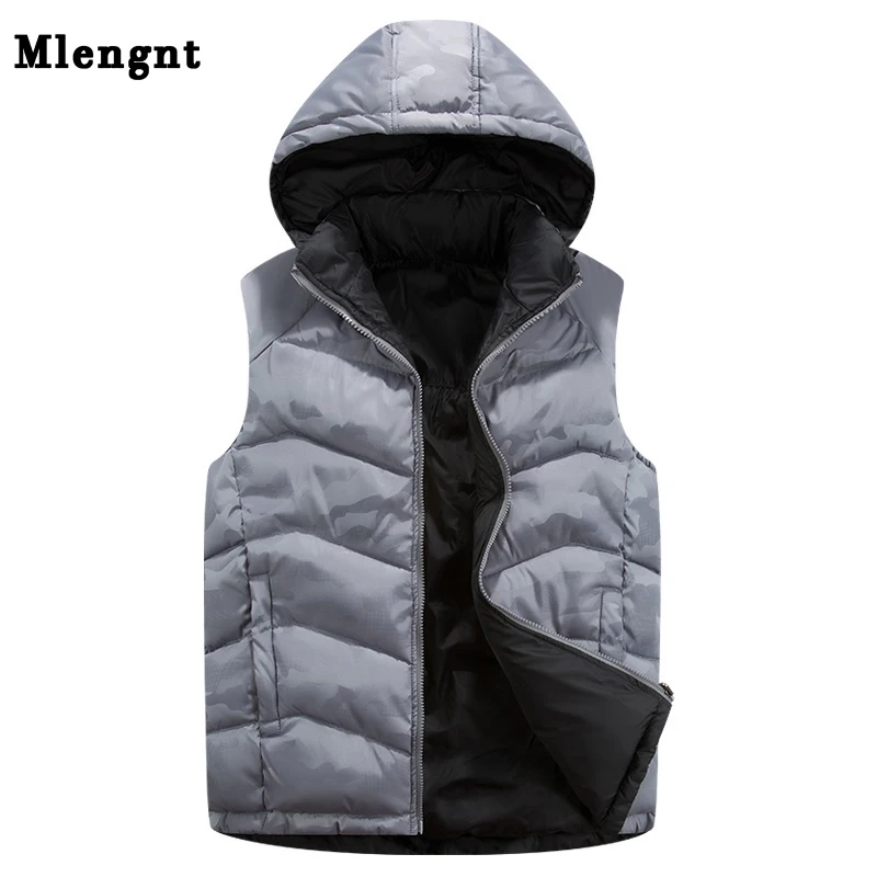 

Camouflage 5XL-9XL Cotton Vest For Men New Casual Warm Thick Hoodie College Classic Travel Outerwear Sleeveless Jacket Waistcoat