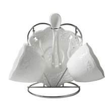 Европейский стиль керамики кофейная чашка, набор посуды, облегчение 2 шт., послеобеденный чай, чайная чашка, блюдо, ложка