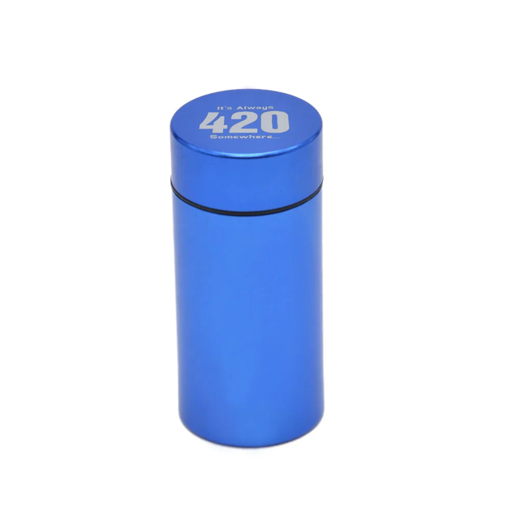 Высокое качество, коробка для таблеток, водонепроницаемый резиновый герметичный серебристый алюминиевый чехол для лекарств, держатель для бутылки, контейнер для хранения бутылок, банка для хранения - Цвет: Blue-420